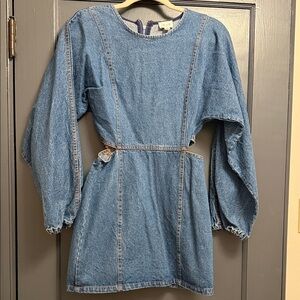 Women’s Denim Dress with cut outs - Blue